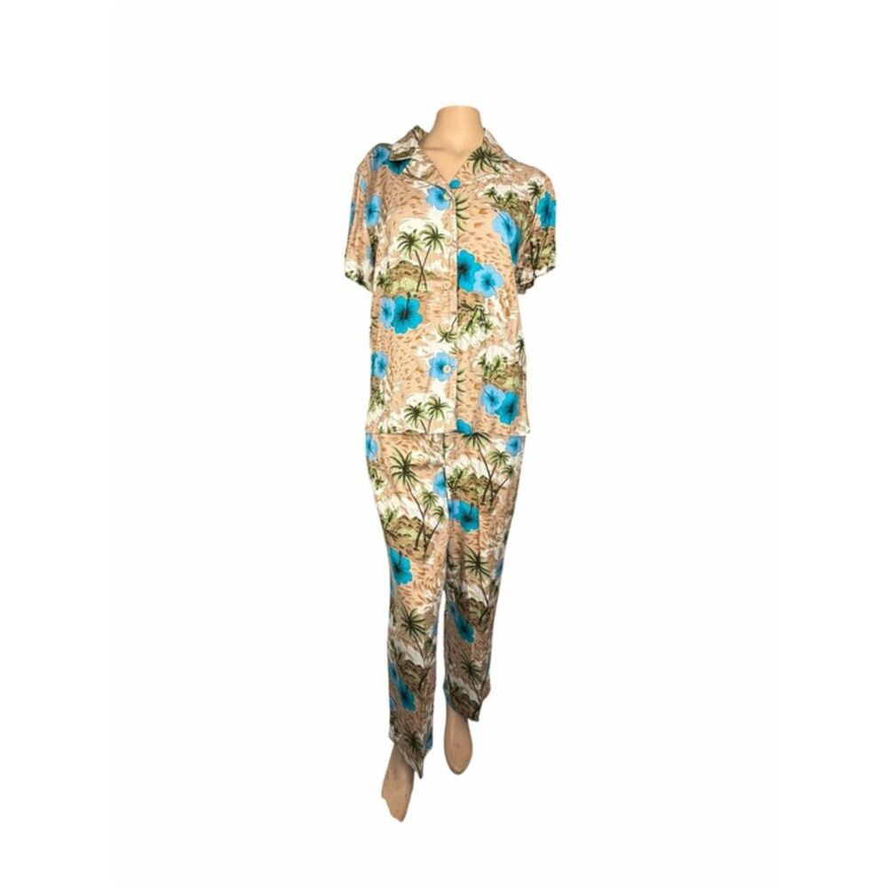 White Stag Tropical Floral 2-Piece Shirt & Pants Set Small / Petite